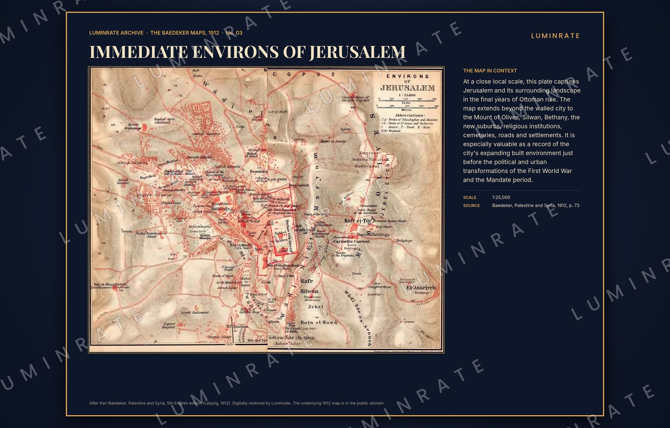 The Baedeker Maps of Palestine and Syria, 1912: Luminrate Edition